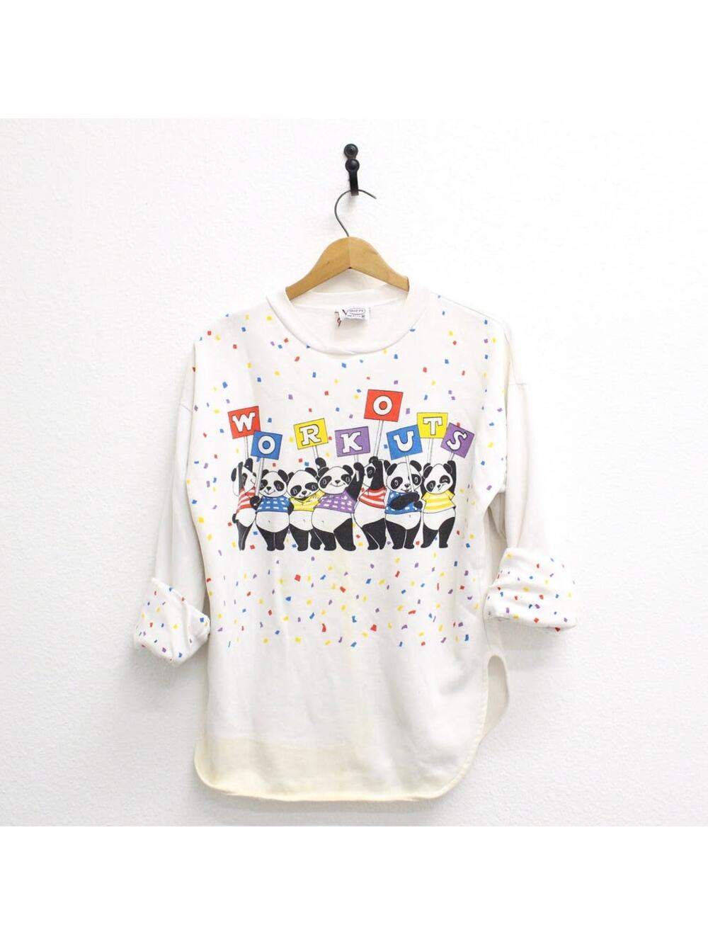 Vintage Panda Bear Workout Sweatshirt Medium